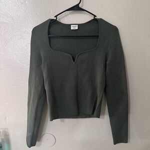Green Abercrombie & Fitch Sweetheart Sweater Top